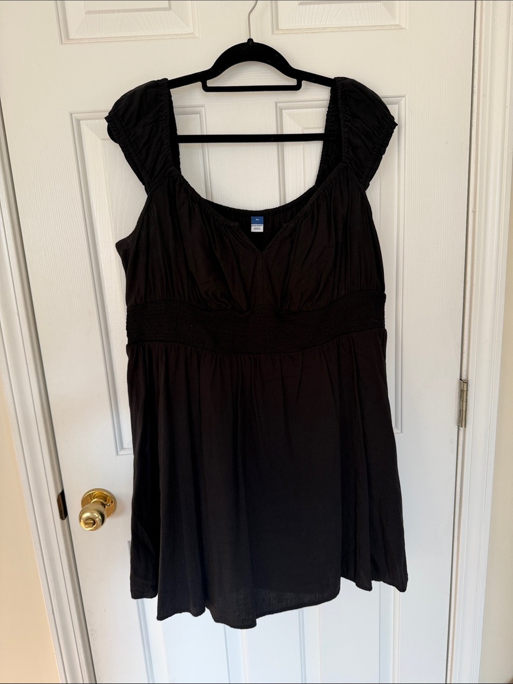 Old Navy Black Smocked Empire-Waist Mini Dress